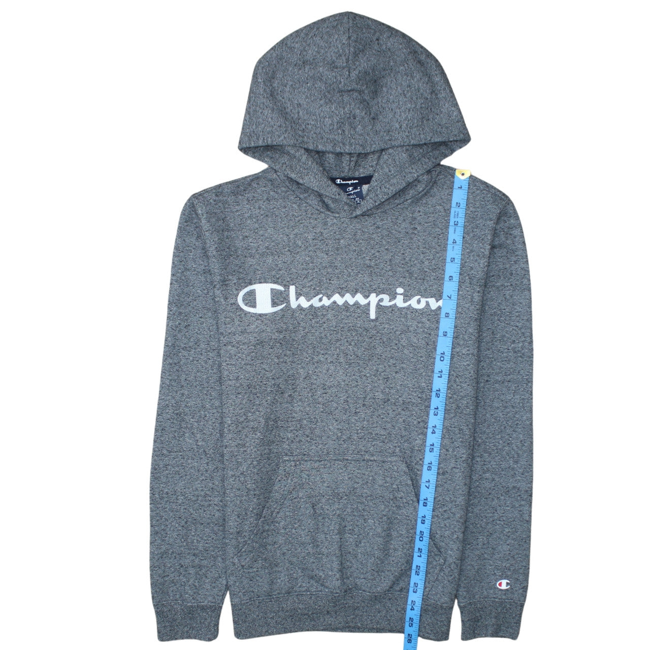 Champion Men's Grey Pullover Hoodie Small Logo Fleece Sweatshirt
