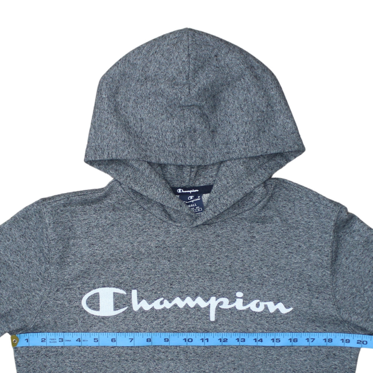 Champion Men's Grey Pullover Hoodie Small Logo Fleece Sweatshirt