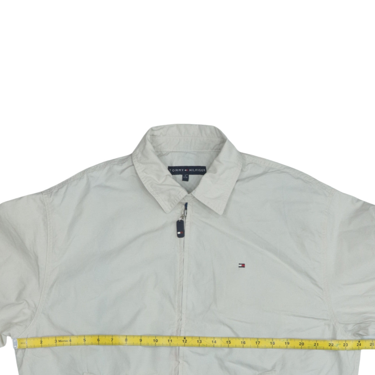 Tommy Hilfiger Men's Beige Cotton Bomber Jacket Size S Full Zip