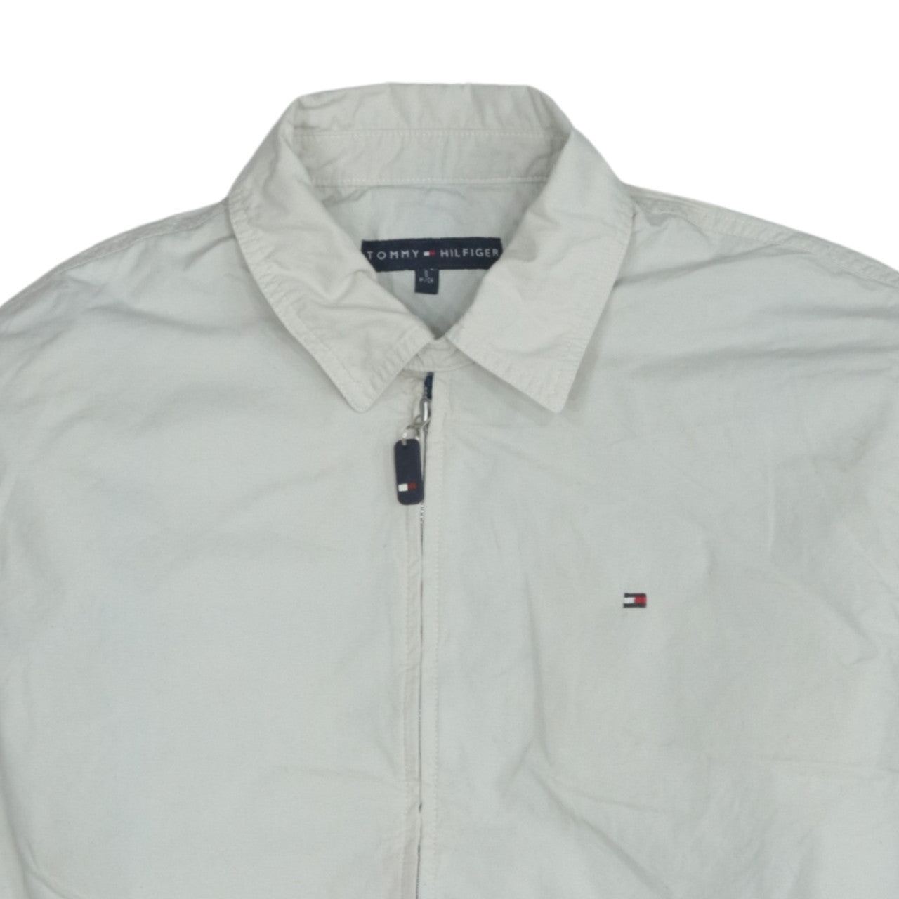Tommy Hilfiger Men's Beige Cotton Bomber Jacket Size S Full Zip
