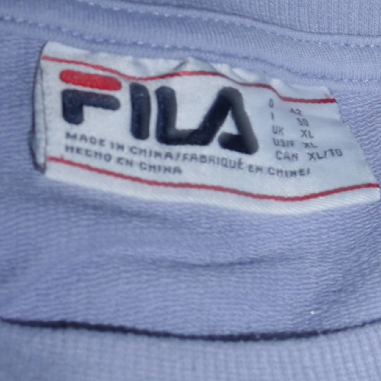 FILA Women’s Blue Crew Neck Pullover Sweatshirt XL Cotton Blend