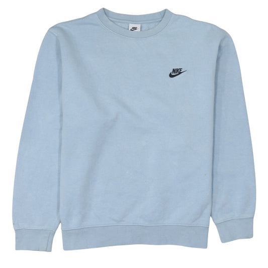 Nike Women Light Blue Crew Neck Pullover Sweatshirt Size L