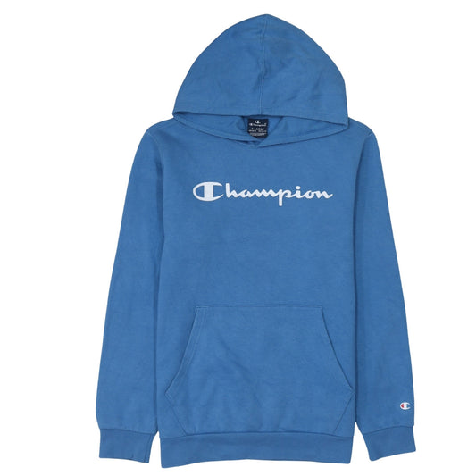 Champion Boys Blue Pullover Hoodie 13-14 Years Logo Cotton Blend Sweatshirt