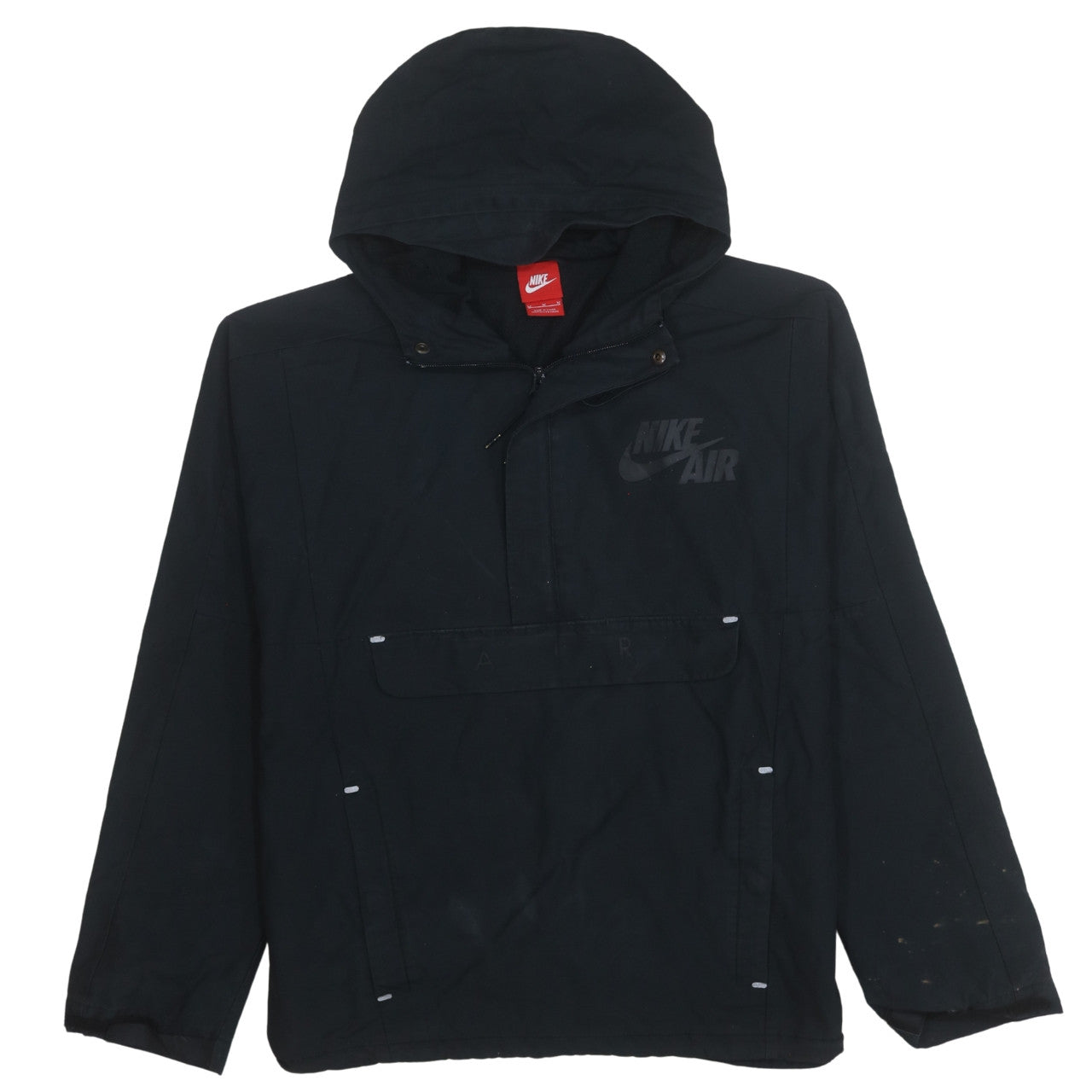 Nike Men’s Black Hooded Anorak Jacket Size M Windproof Lightweight