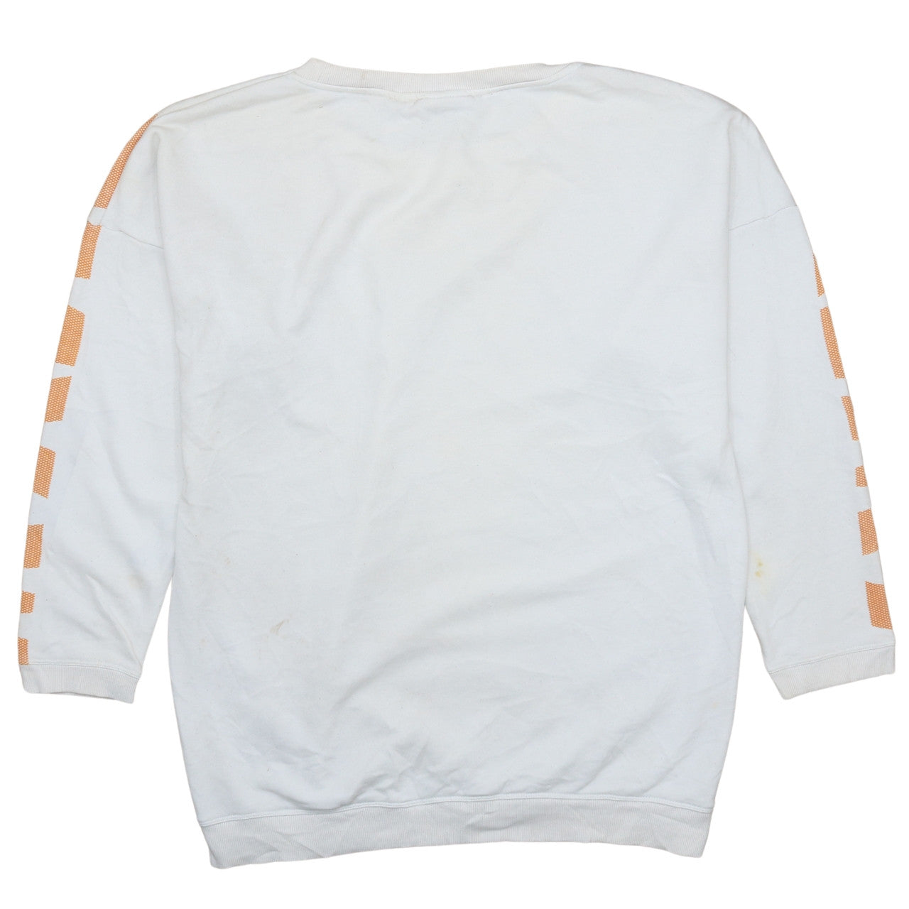 Reebok Womens White Orange Crew Neck Pullover Sweatshirt Size M