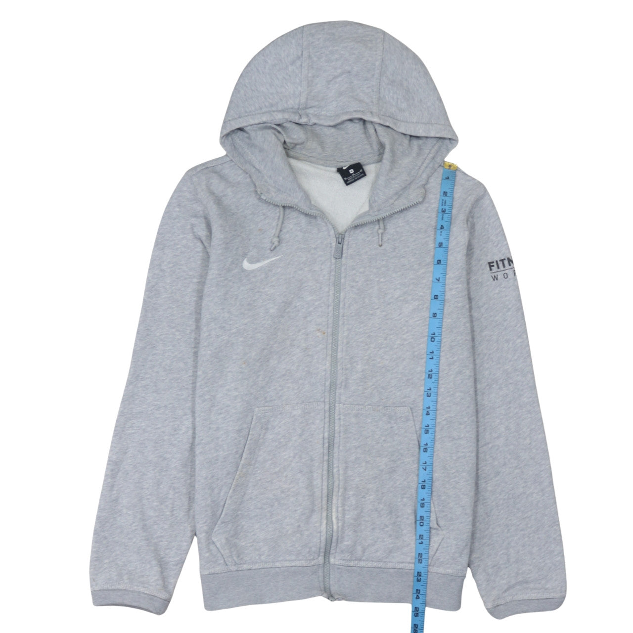 Nike Men's Grey Full Zip Hoodie M Sports Fleece Sweatshirt