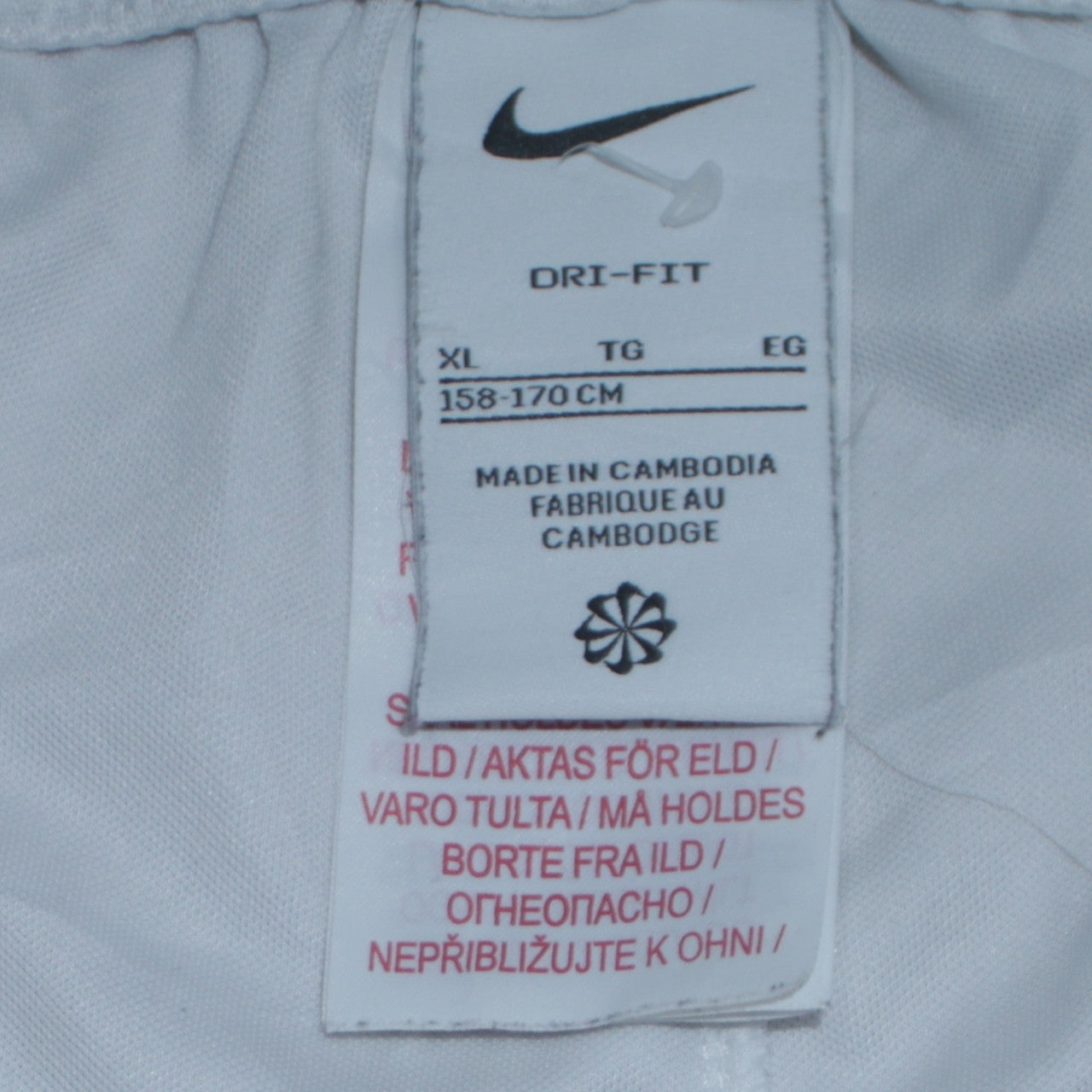 Nike Boys White XL Dri-Fit Athletic Activewear Shorts