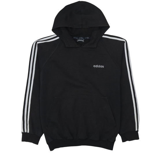 Adidas Men Black Pullover Hoodie Classic 3-Stripes D7 Size L