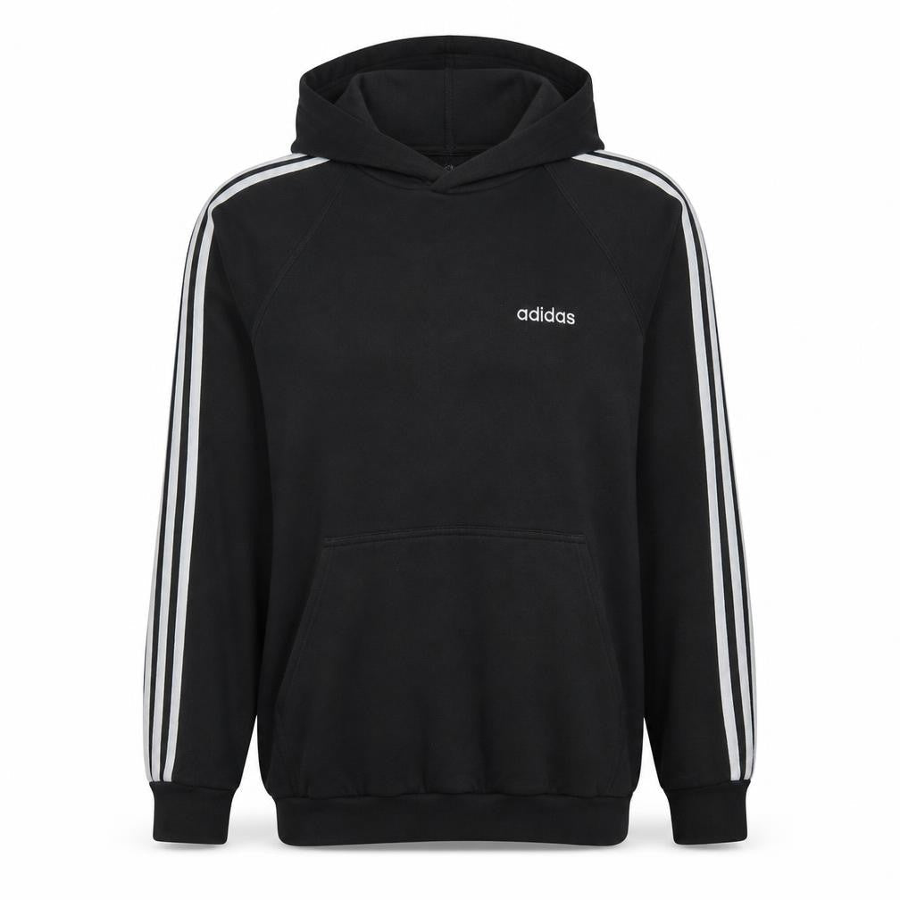 Adidas Men Black Pullover Hoodie Classic 3-Stripes D7 Size L