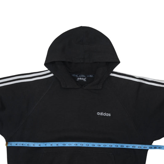 Adidas Men Black Pullover Hoodie Classic 3-Stripes D7 Size L