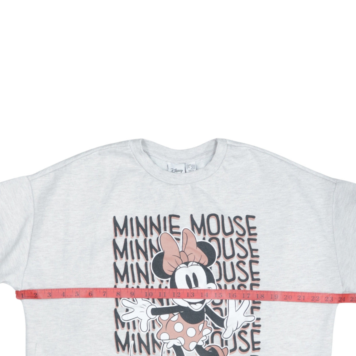 Back view of Disney Women Grey Minnie Mouse Sweatshirt L Relaxed Fit