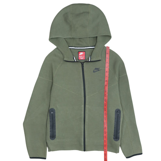 Nike Boys Green Full Zip Hoodie XL 158-170cm Cotton Blend Sweatshirt