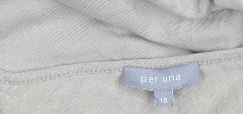 Marks and Spencer Per Una Women’s Beige Long Sleeve Cotton Top Size 18