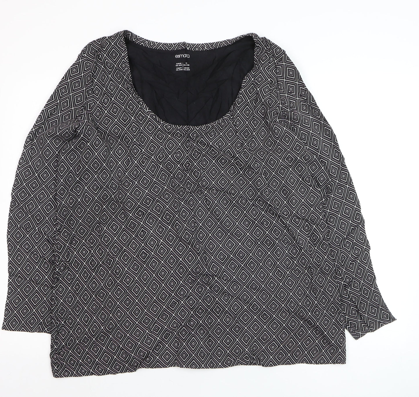Esmara Women's Black Geometric Pullover Jumper Size 26/28