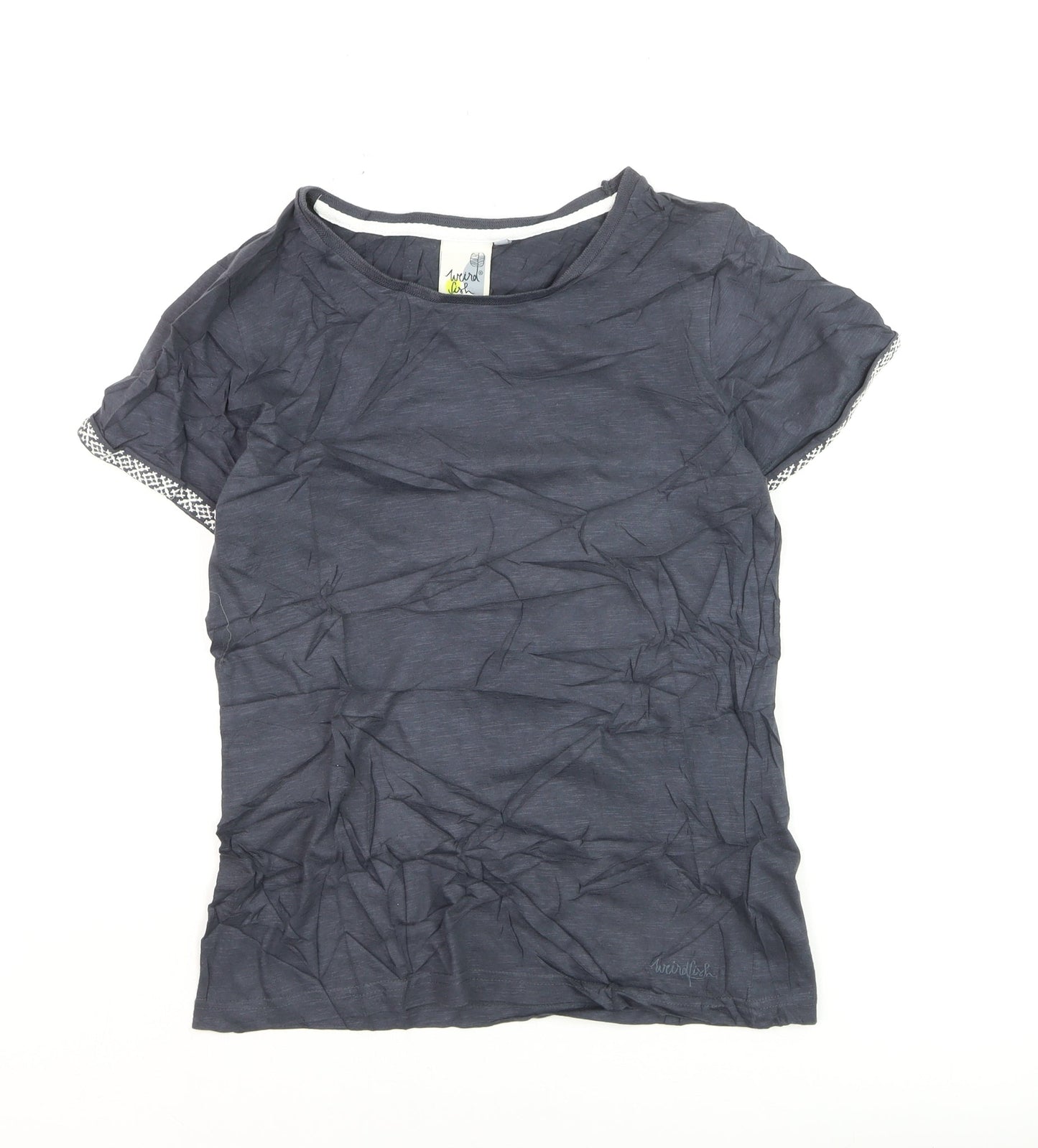 Weird Fish Womens Blue Size 8 Cotton Short Sleeve T-Shirt