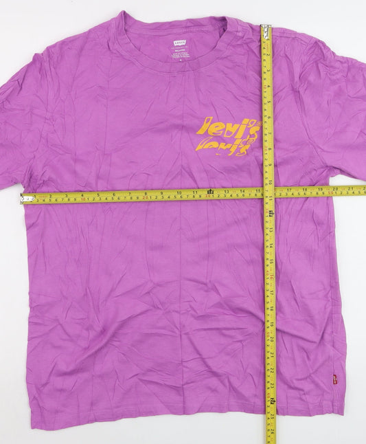 Levi's Men's Purple Relaxed Fit Cotton Crew Neck T-Shirt M