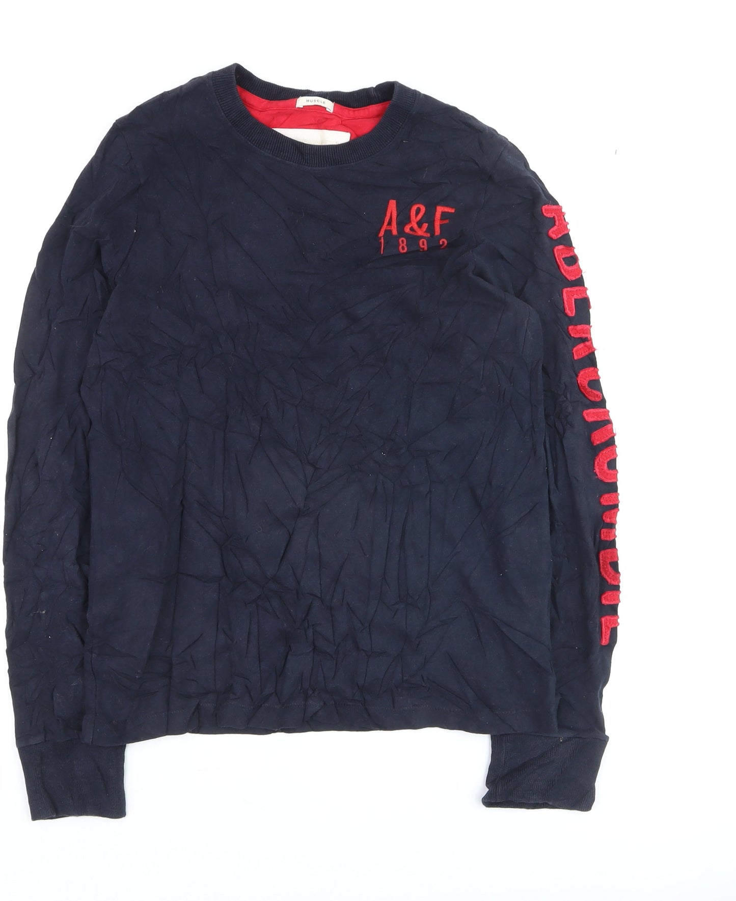 Abercrombie & Fitch Men’s Blue Cotton Crew Neck Pullover Jumper M