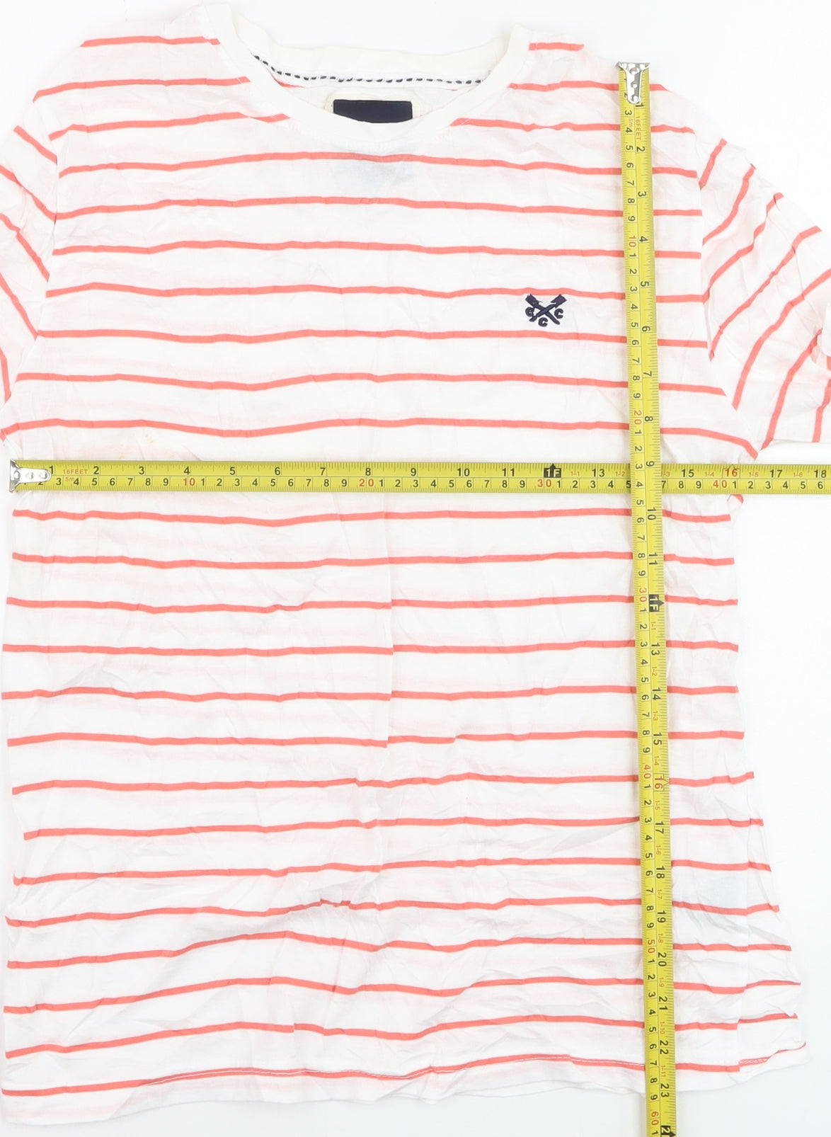 Crew Clothing Women's White Red Stripe Cotton Long Sleeve T-Shirt S