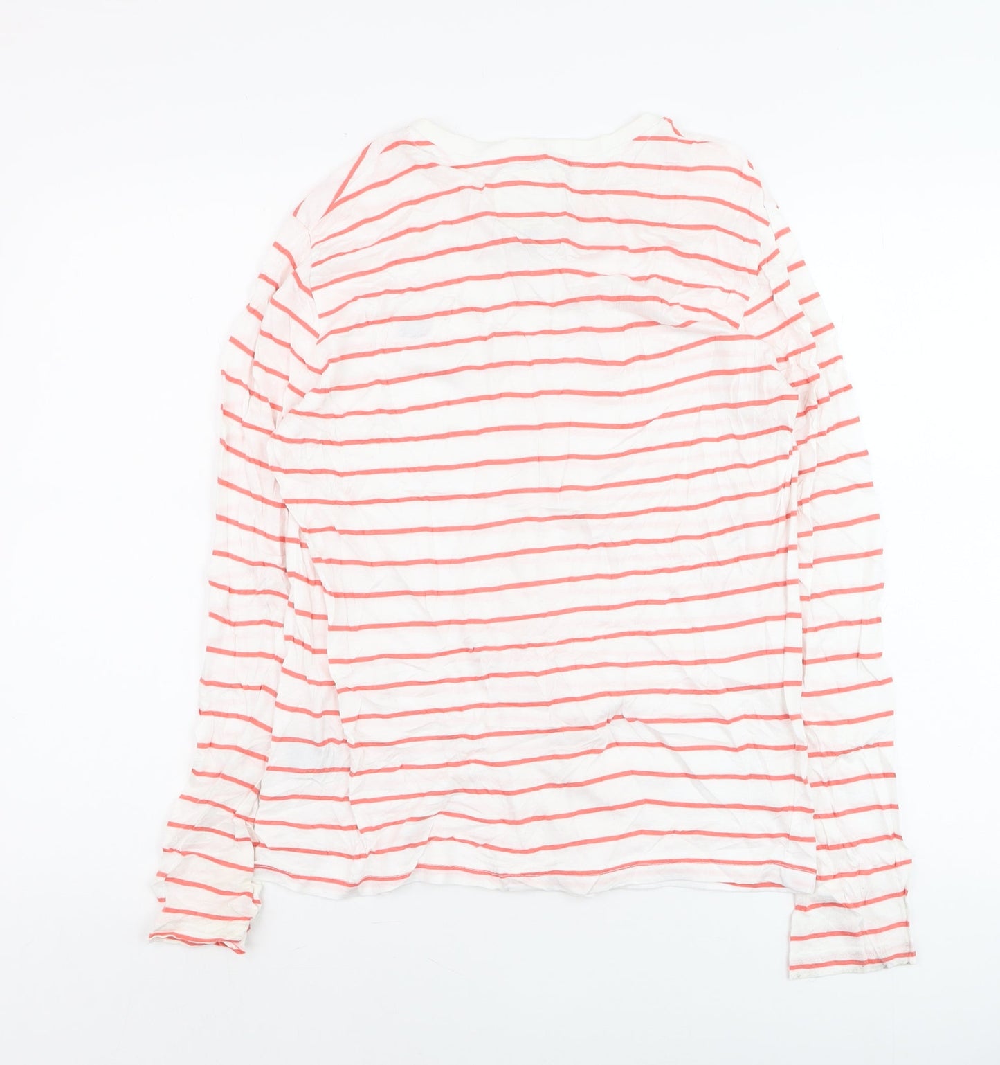 Crew Clothing Women's White Red Stripe Cotton Long Sleeve T-Shirt S