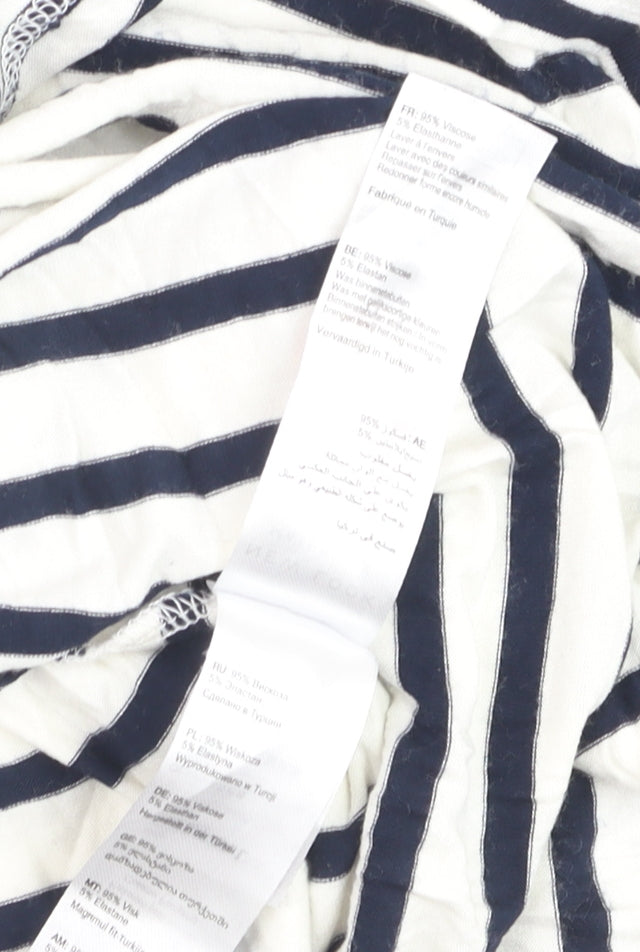 New Look Maternity Navy White Striped Midi T-Shirt Dress Size 10