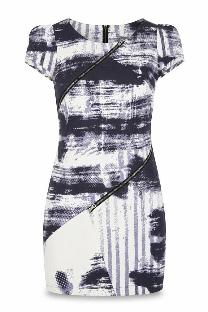 Lipsy London Women’s Multicoloured Size 12 Bodycon Zip Dress
