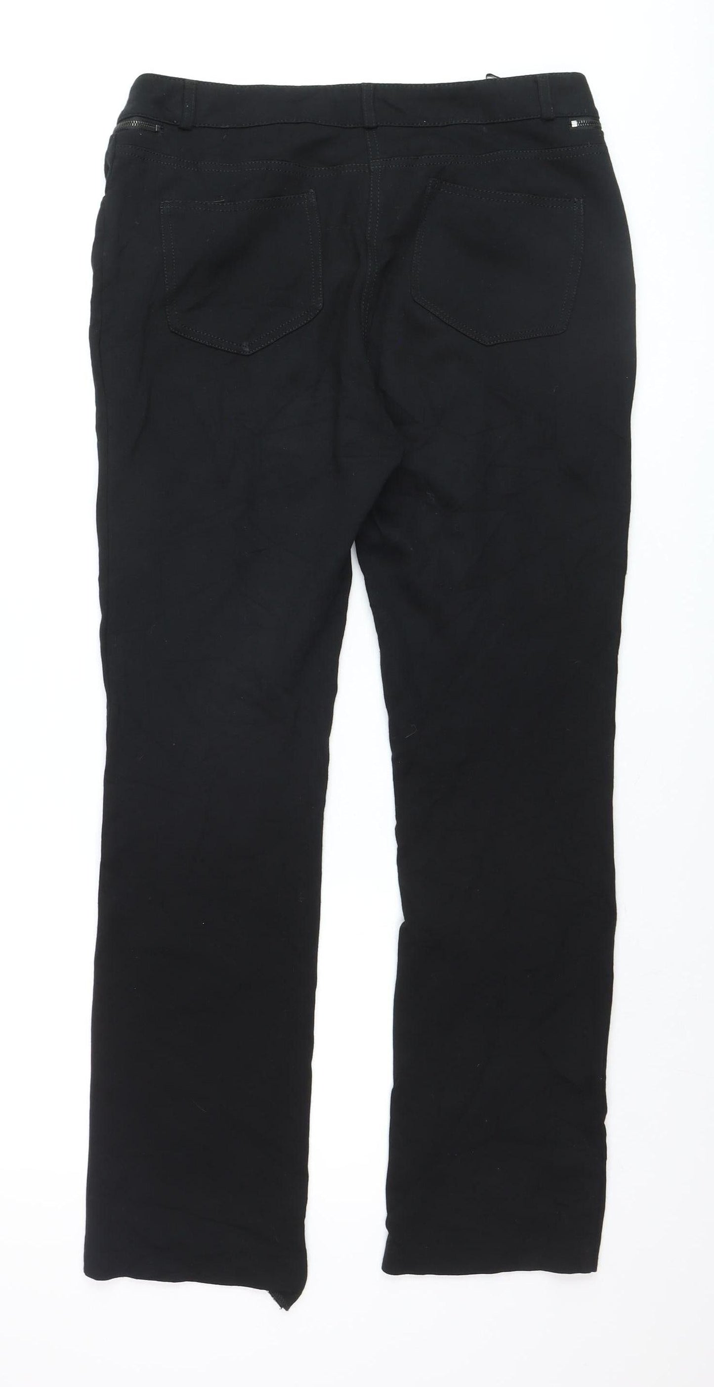 Wallis Women’s Black Stretch Straight Leg Trousers Size 14
