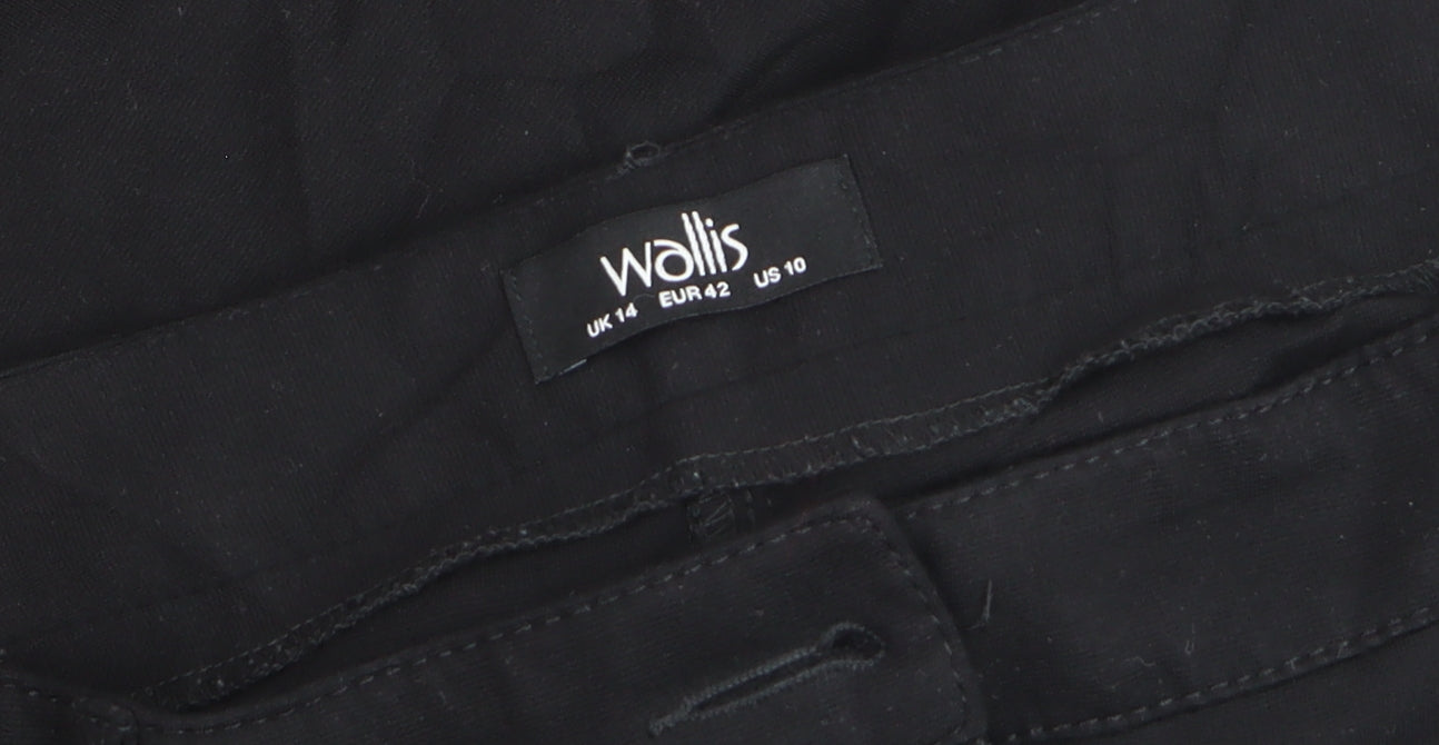Wallis Women’s Black Stretch Straight Leg Trousers Size 14