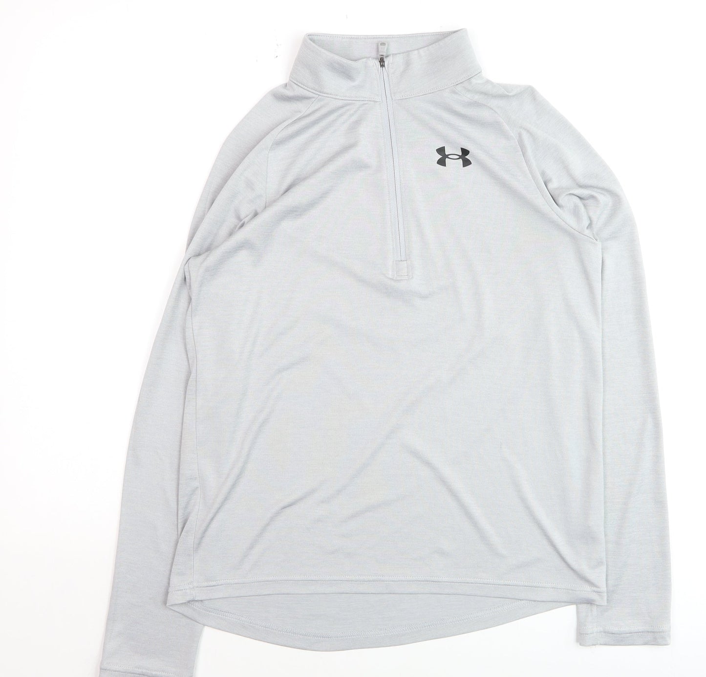 Under Armour Boys Grey YLG 1/4 Zip Long Sleeve Pullover Sweatshirt