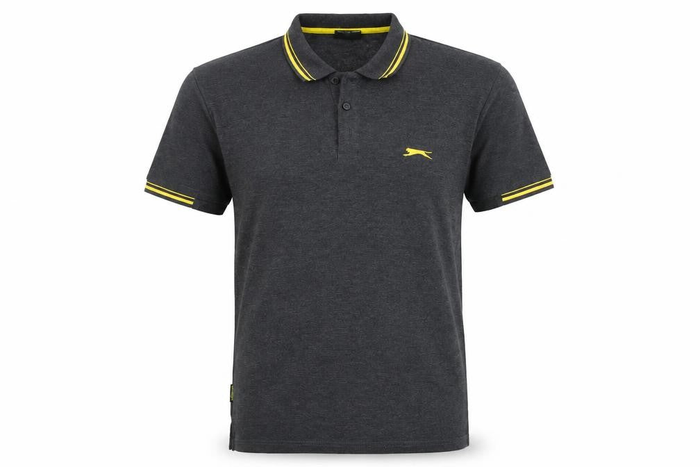 Slazenger Men's Grey Polo Shirt M Short Sleeve Sports Top