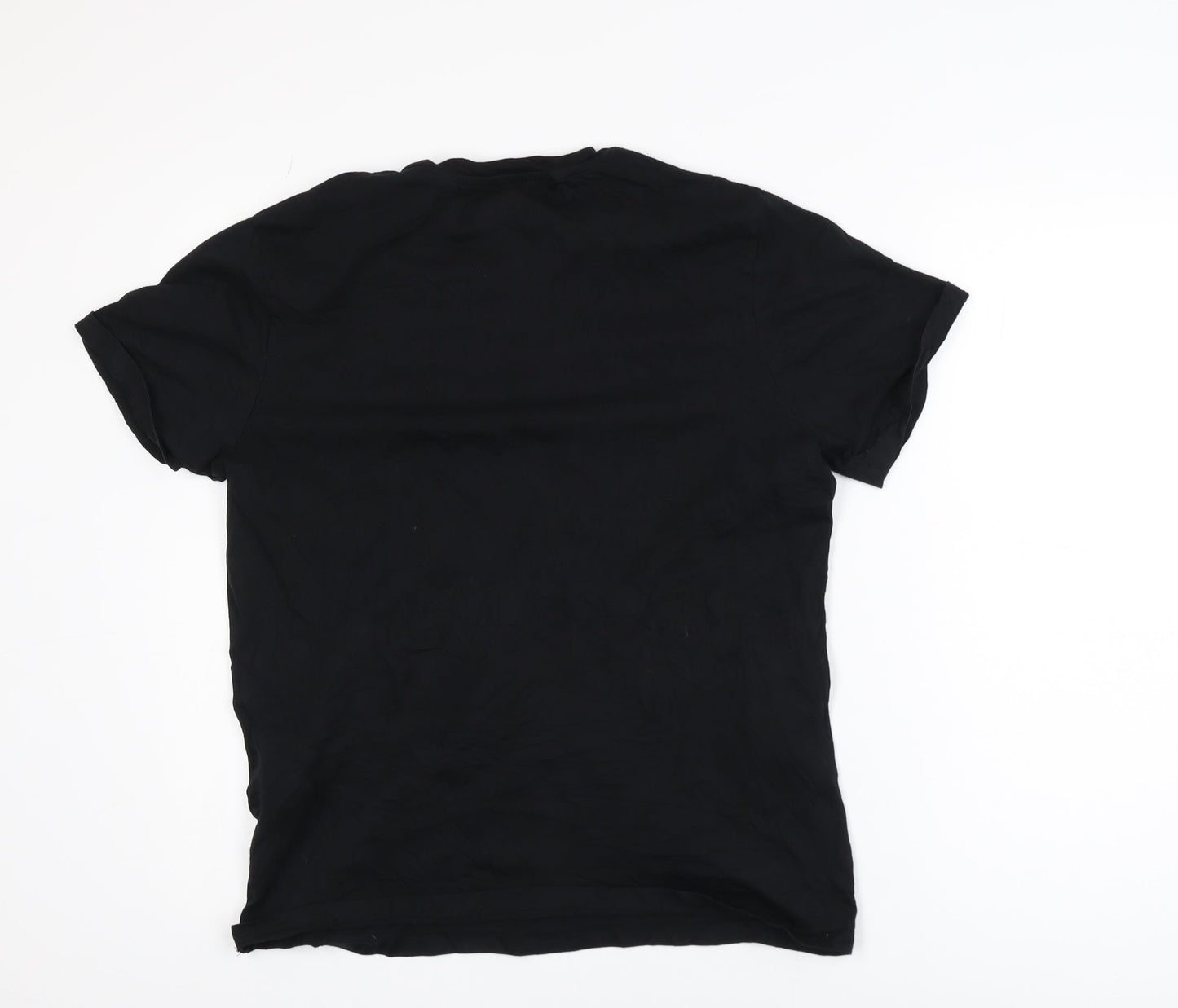 Jack & Jones Men's Black Graphic Logo Crew Neck T-Shirt Size M