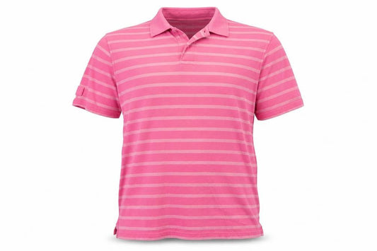 Crew Clothing Co. Men's Pink Striped Polo Shirt Size L