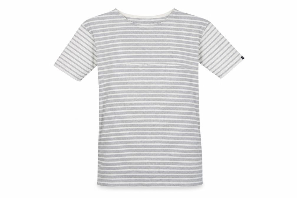 Crew Womens Clothing Grey White Striped Cotton 3/4 Sleeve T-Shirt Size 10