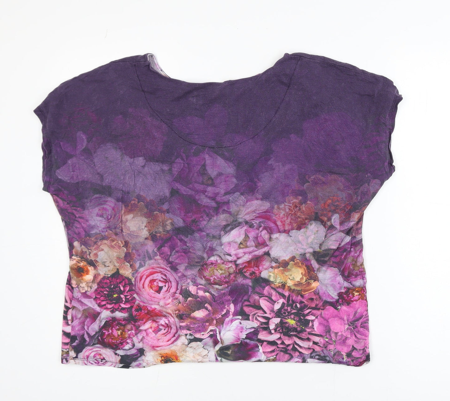 Marks and Spencer Women’s Purple Floral Viscose T-Shirt UK 14