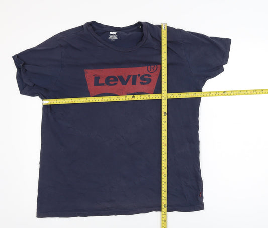 Levi's Men's Blue Logo Graphic T-Shirt Size L Regular Fit