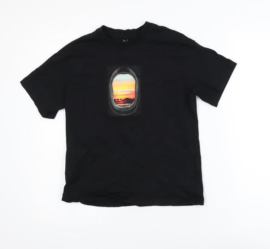 Jack & Jones Boys Black Graphic T-Shirt 12 Years Regular Fit Cotton
