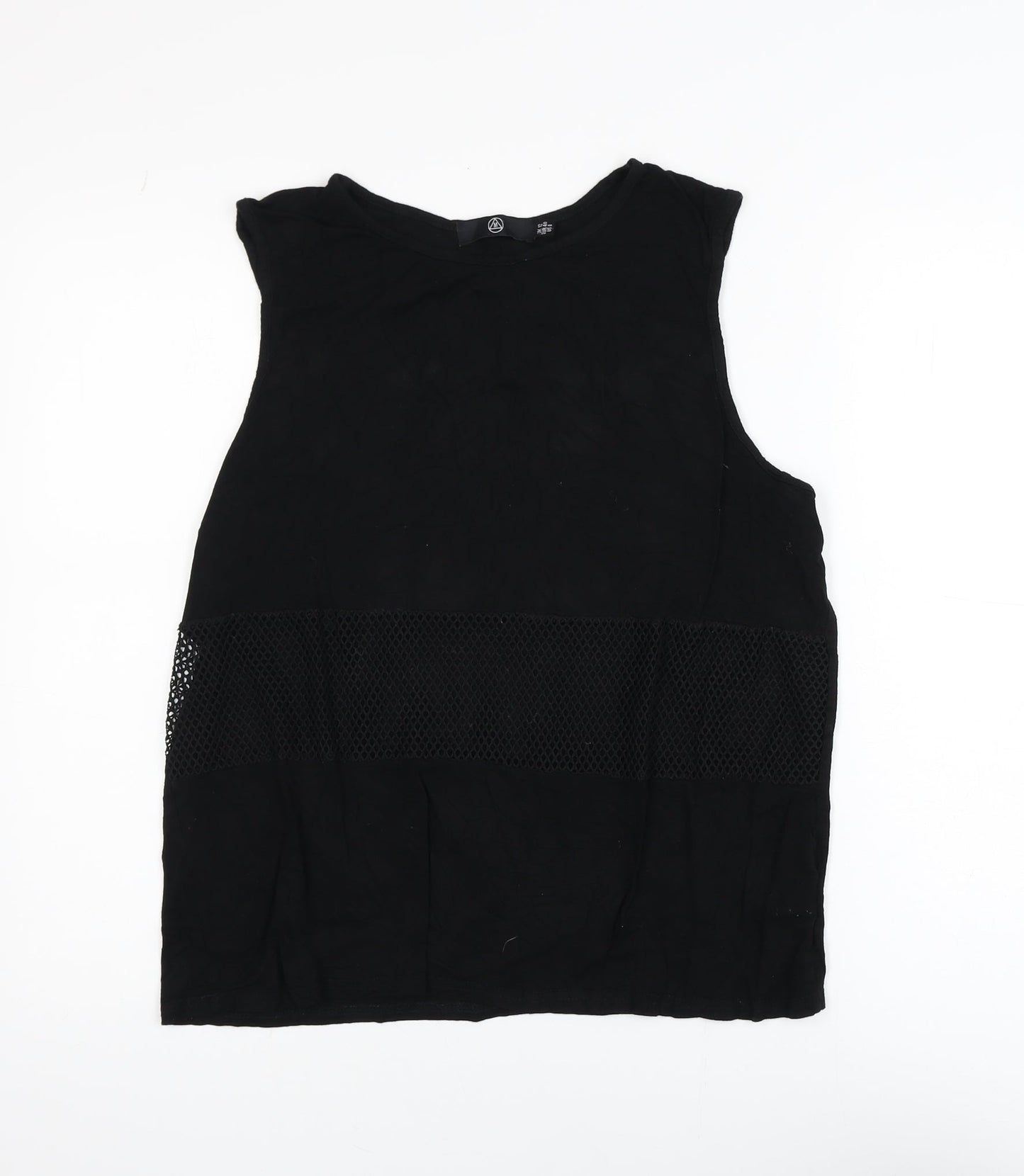 Missguided Women’s Black Size 12 Sleeveless Mesh Panel Tank Top