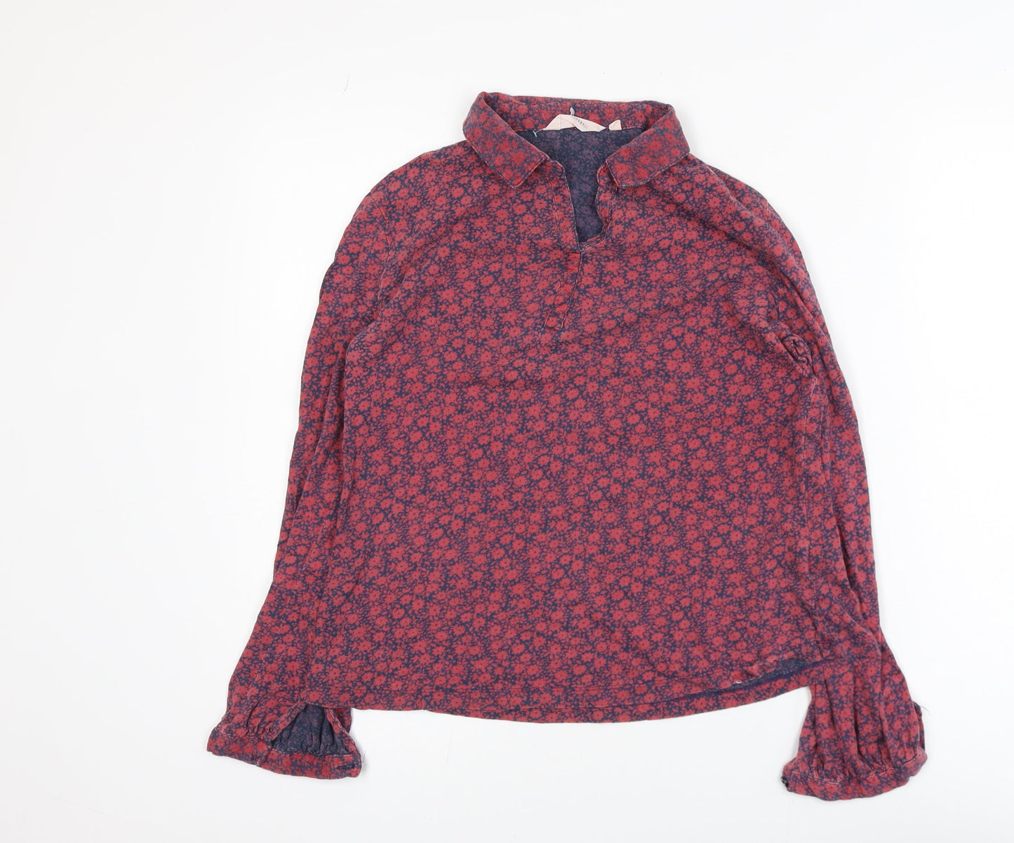 Seasalt Cornwall Women Red Floral Cotton Modal Tunic Blouse UK 12