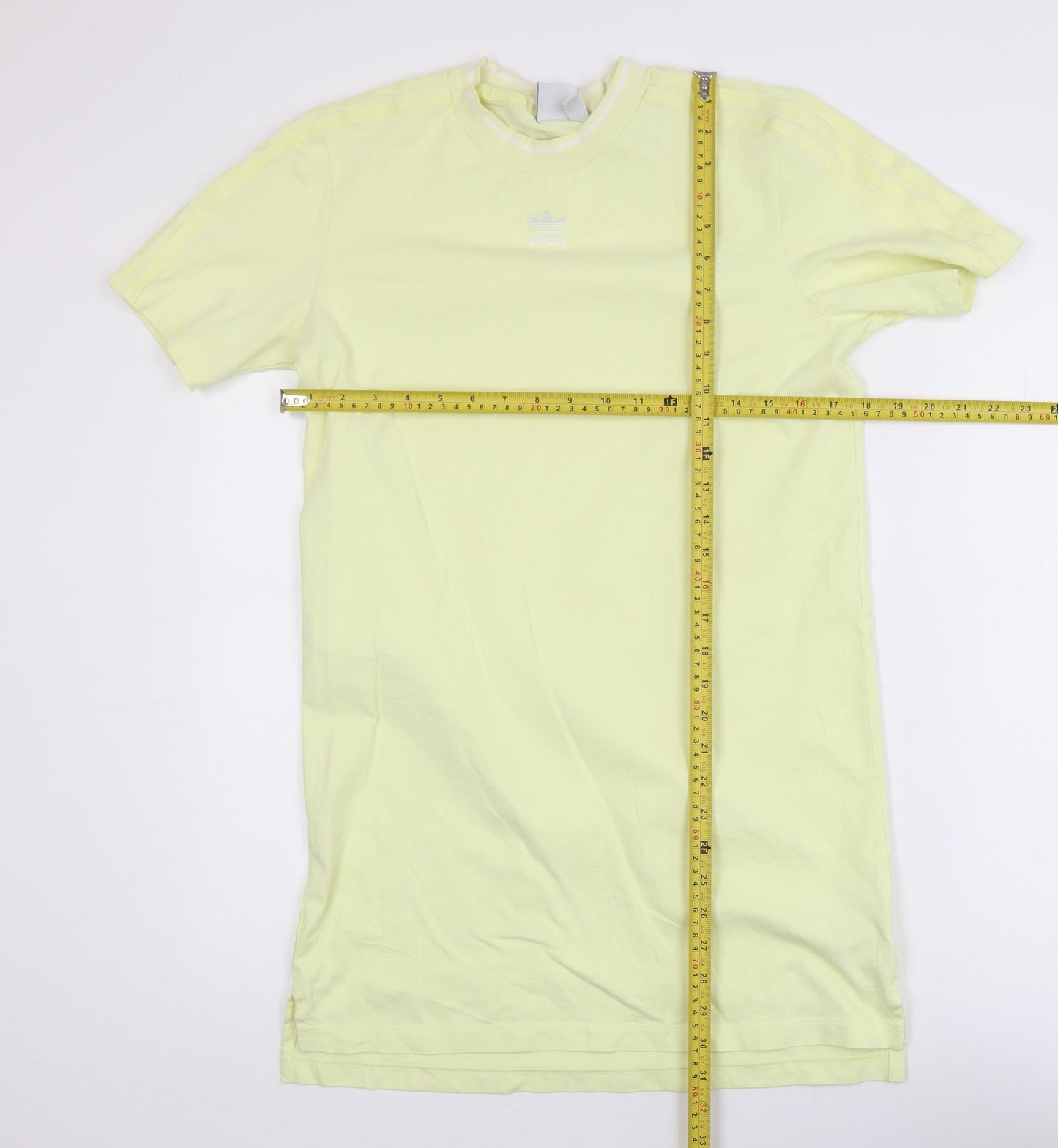 Adidas Womens Yellow XS Basic Short Sleeve Cotton T-Shirt