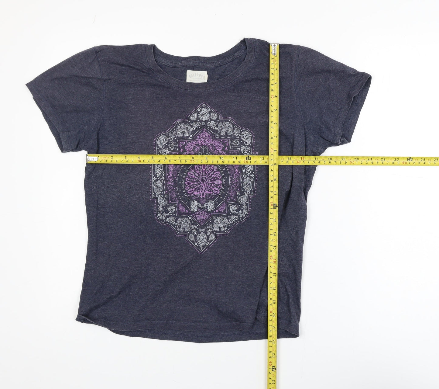 Saltrock Girls Blue Graphic Print Cotton T-Shirt 9-10 Years Regular Fit