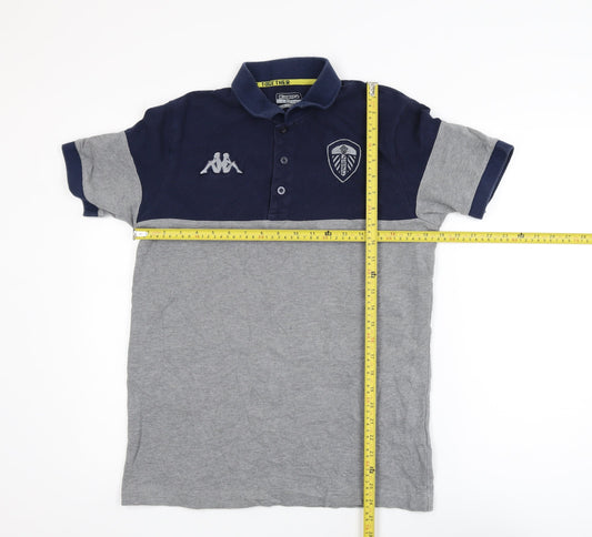 Kappa Mens Grey Navy Colourblock Polo Shirt Medium