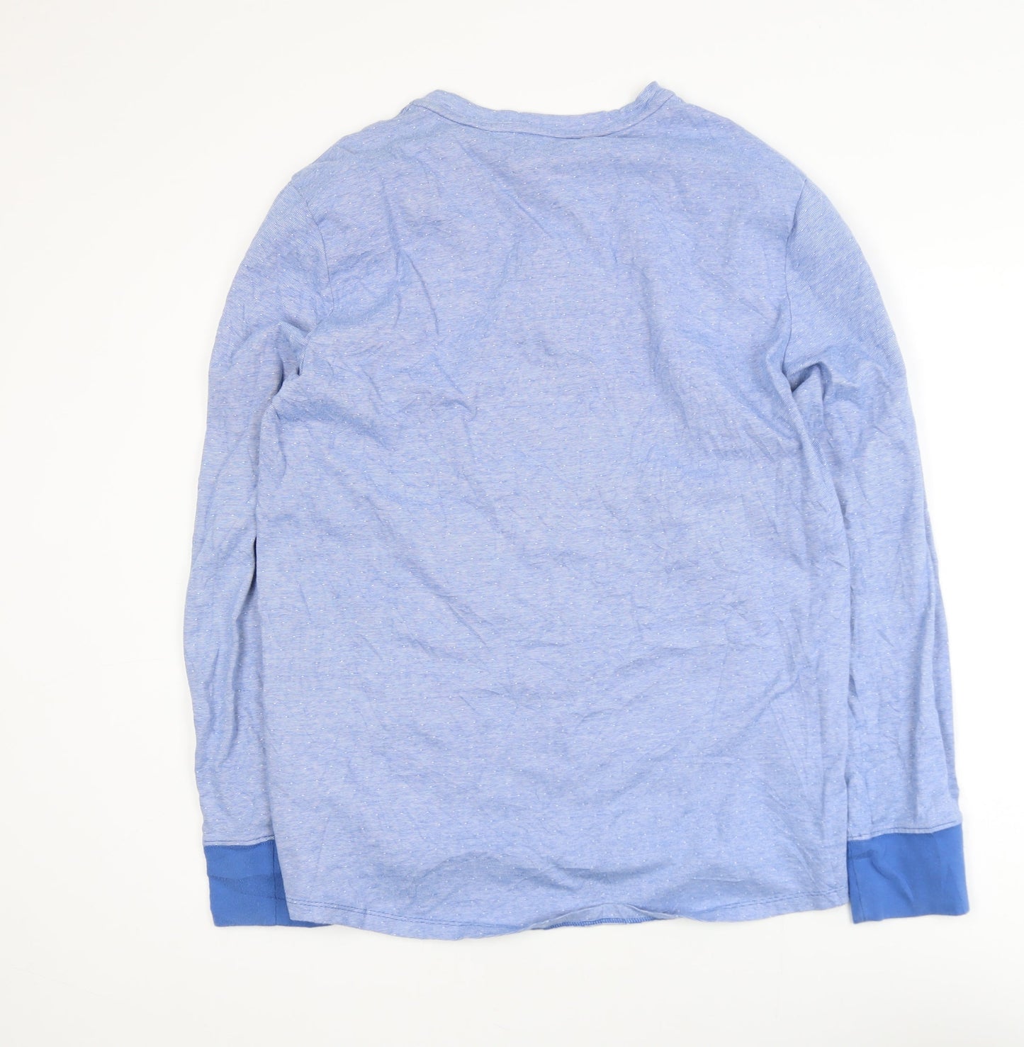 GAP Men's Blue Long Sleeve Henley Polo Shirt XL 100% Cotton