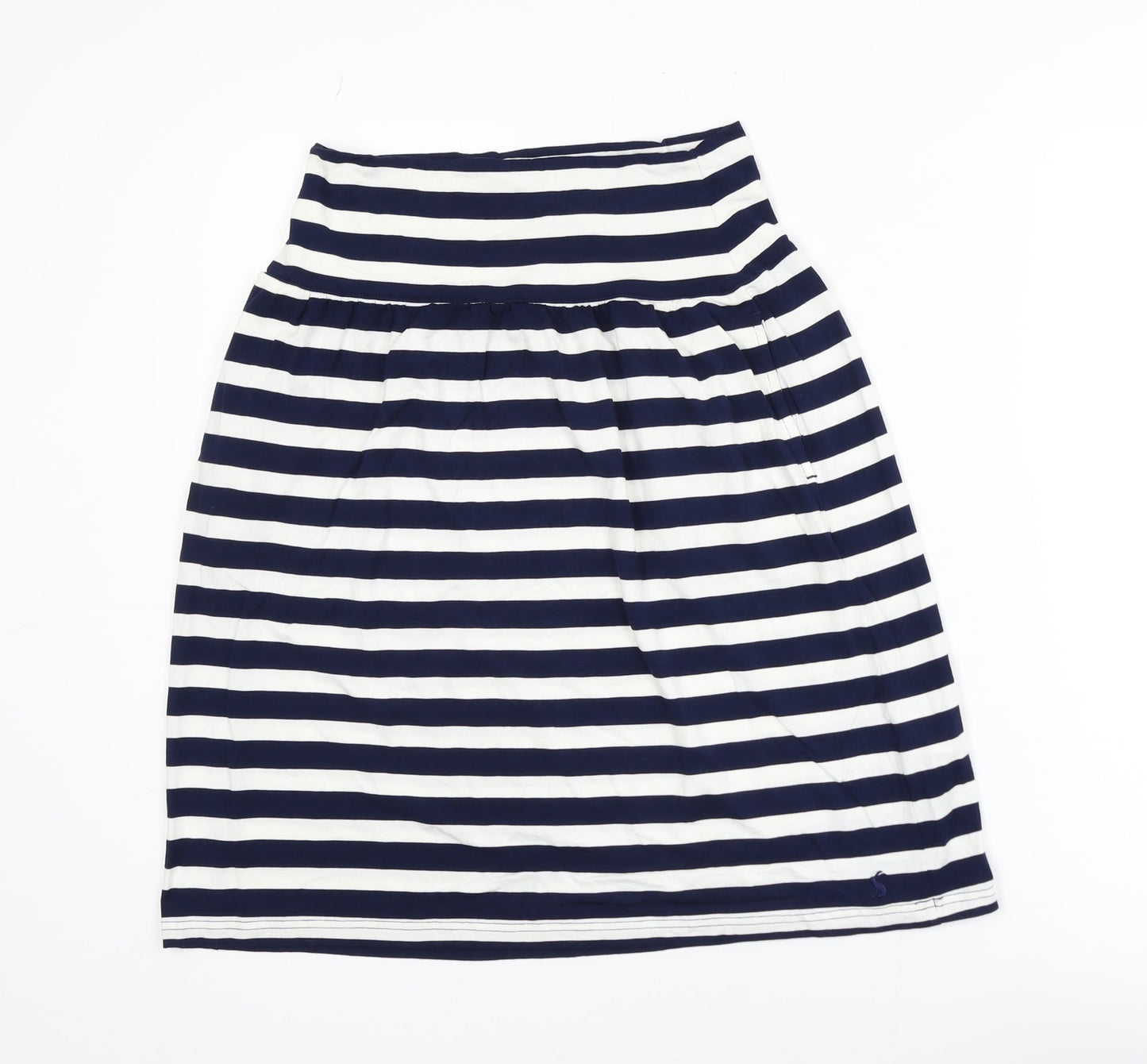 Joules Women’s Blue White Striped A-Line Jersey Skirt Size 8