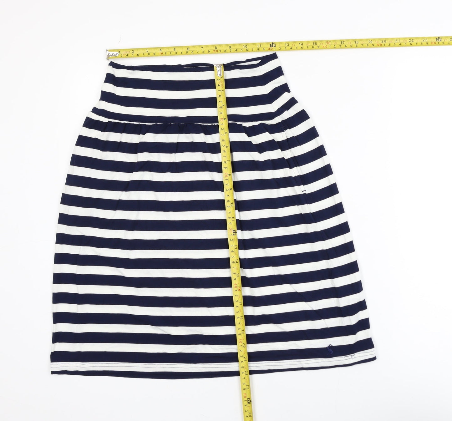 Joules Women’s Blue White Striped A-Line Jersey Skirt Size 8
