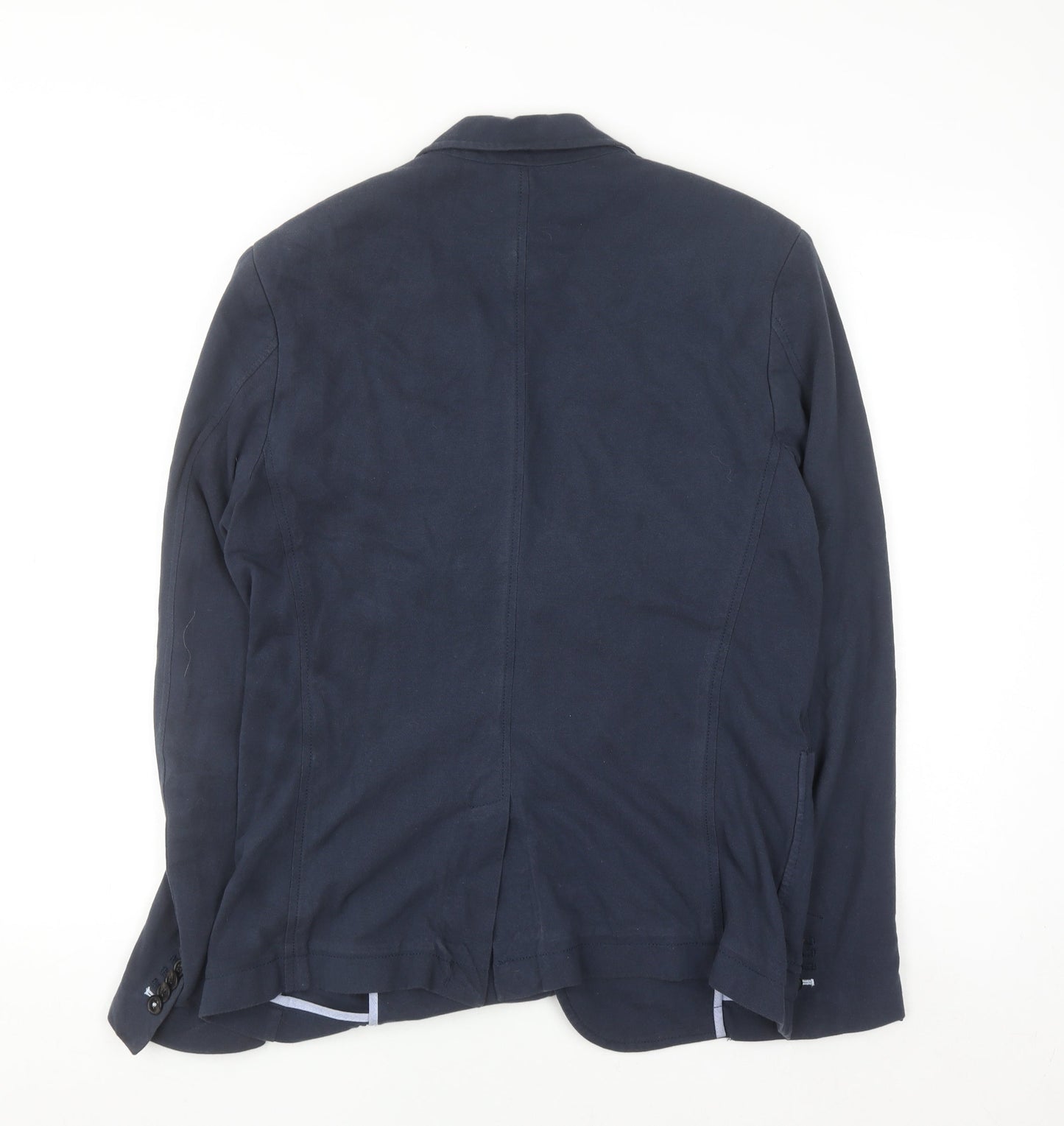 Pull & Bear Women Navy Blue Slim Fit Single-Breasted Blazer Size 12