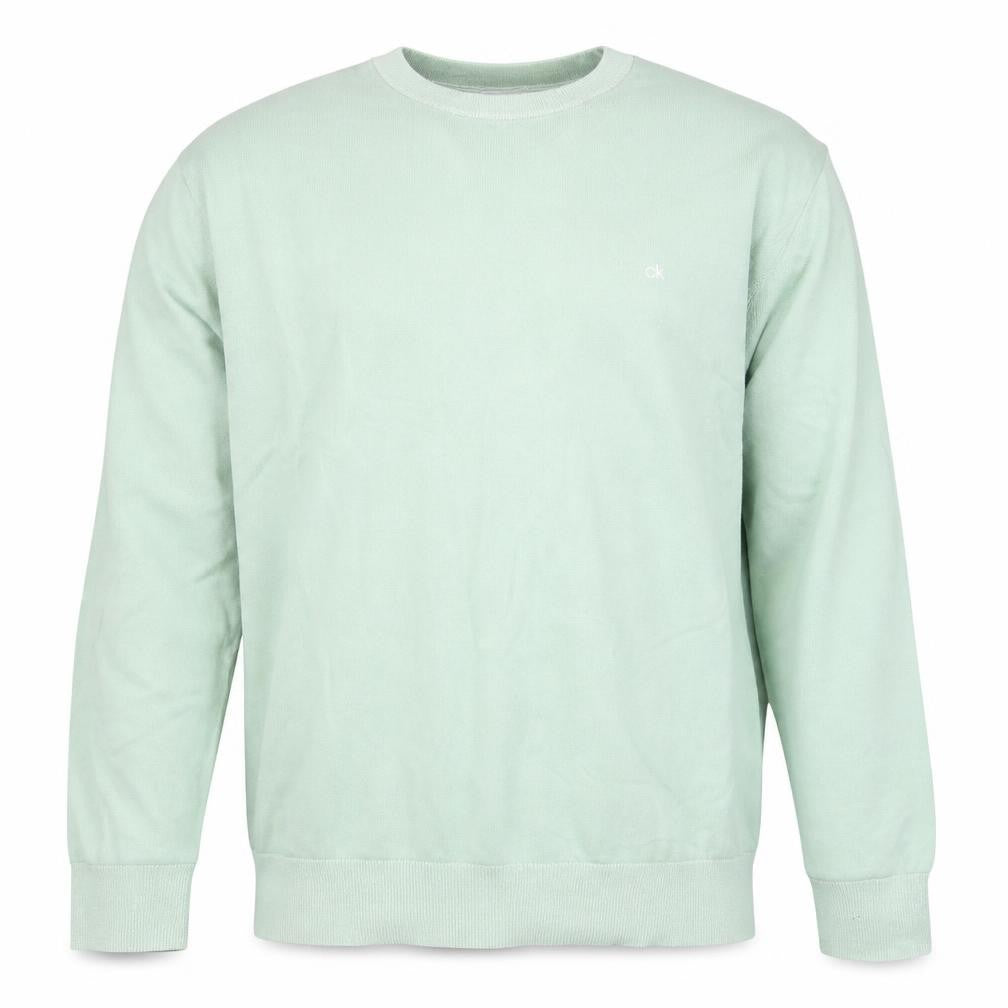 Calvin Klein Men's Green Cotton Silk Crew Neck Jumper XL