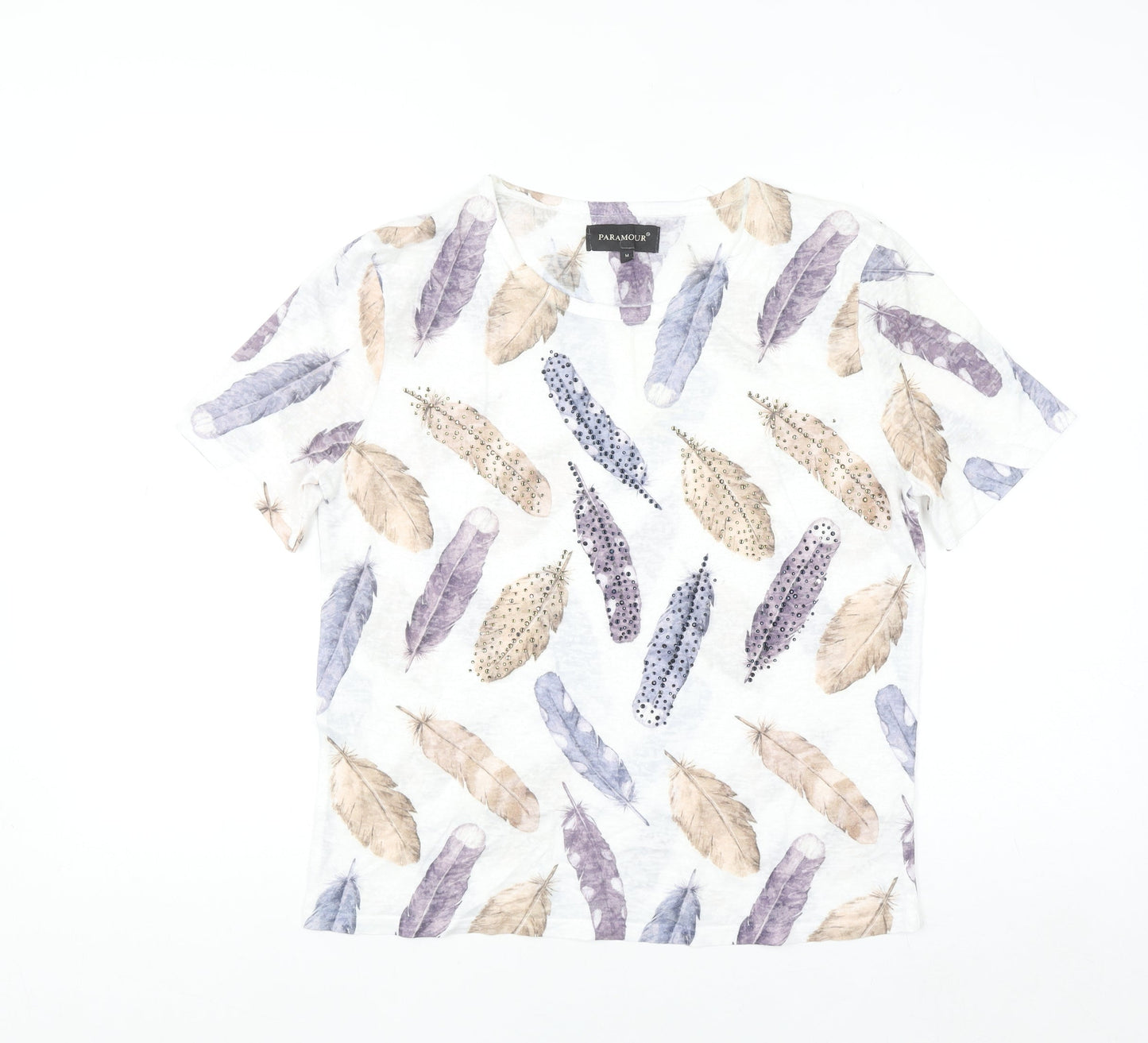Paramour Women's Multicoloured Feather Print T-Shirt M