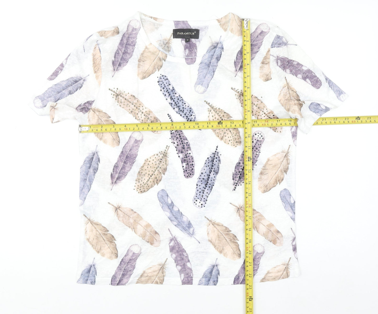 Paramour Women's Multicoloured Feather Print T-Shirt M