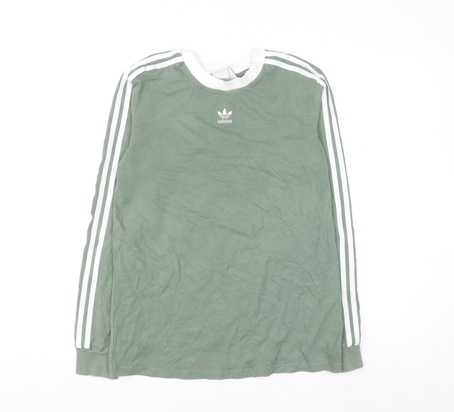 Adidas Women's Green Long Sleeve Crew Neck T-Shirt Size S