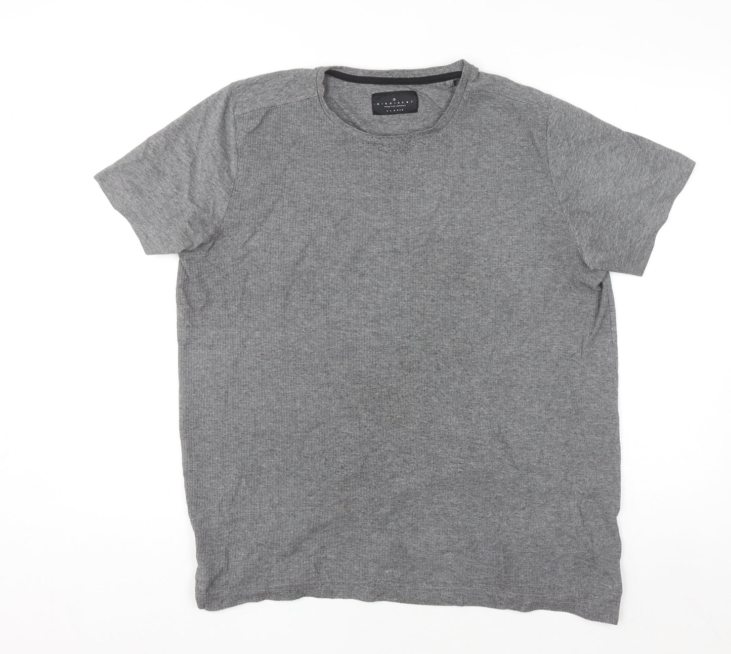 Dissident Men's Grey XL Short Sleeve Crew Neck Cotton Blend T-Shirt