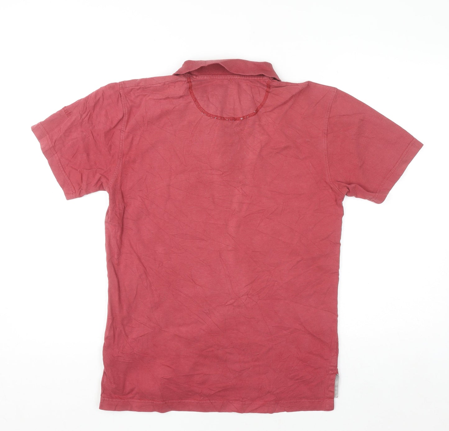 Seasalt Men’s Red Cotton Short Sleeve Button-Up Polo Shirt Size S